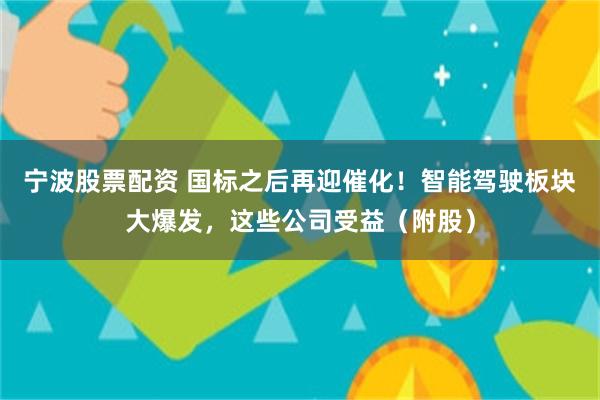 宁波股票配资 国标之后再迎催化！智能驾驶板块大爆发，这些公司受益（附股）